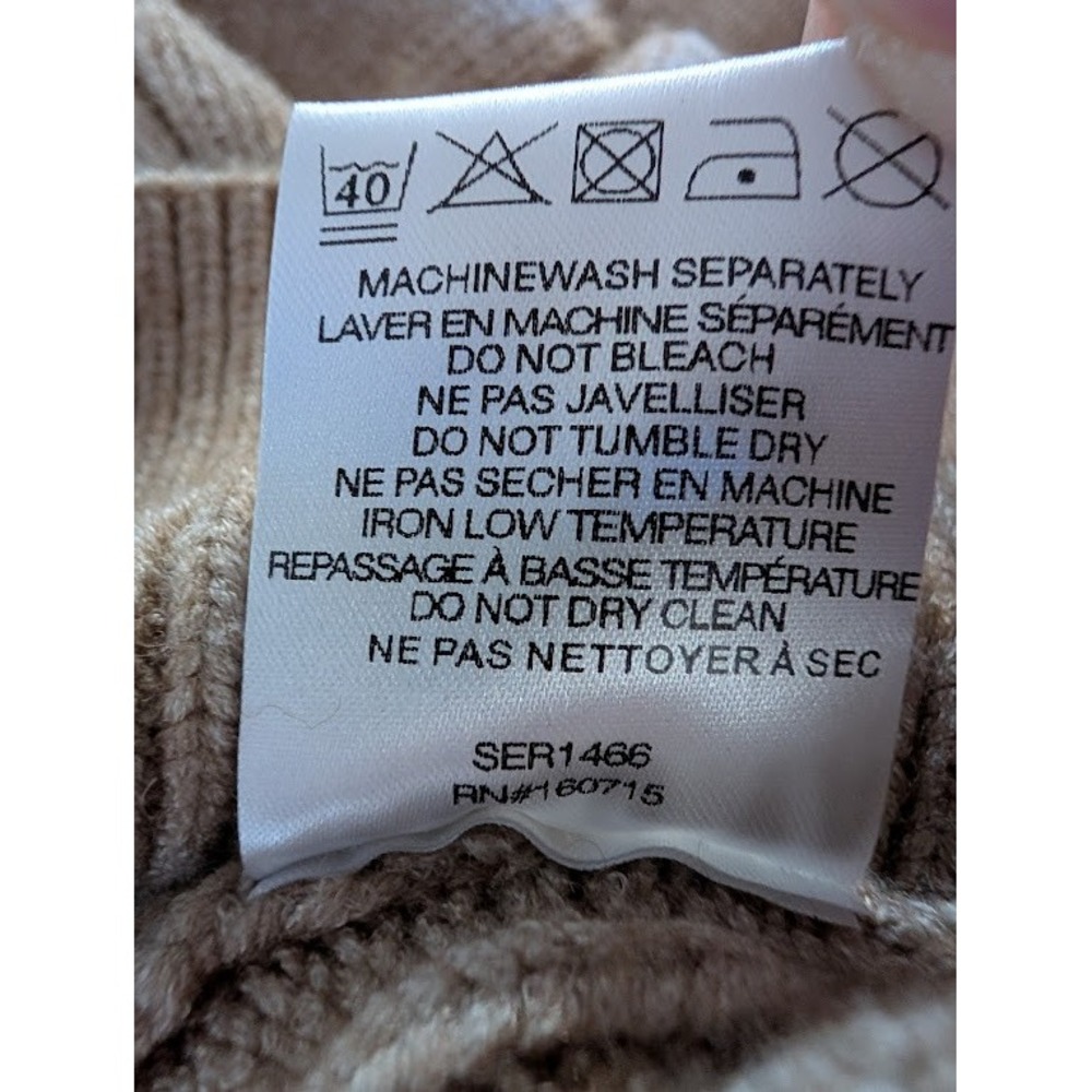 SER.O.YA Women Oatmeal Beige Cable Knit Hooded Sweater Mini Dress XXS New - Picture 9 of 10